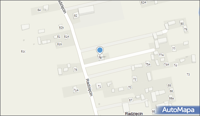 Radzięcin, Radzięcin, 78, mapa Radzięcin
