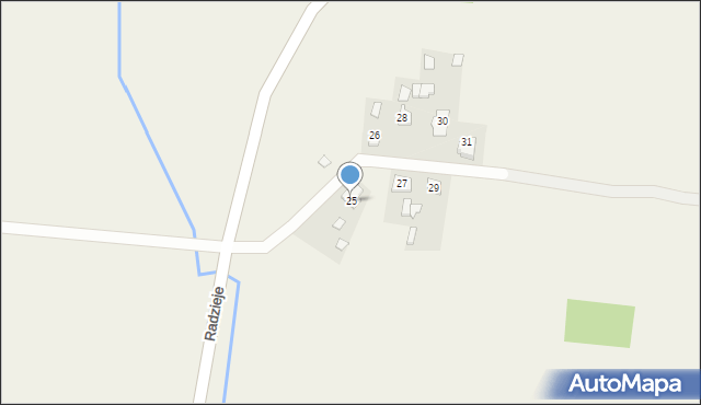 Radzieje, Radzieje, 25, mapa Radzieje