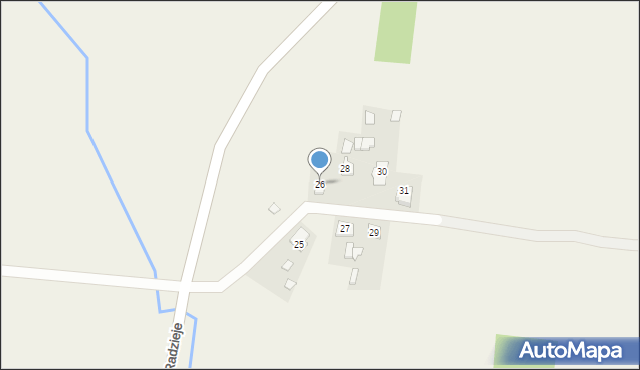 Radzieje, Radzieje, 26, mapa Radzieje