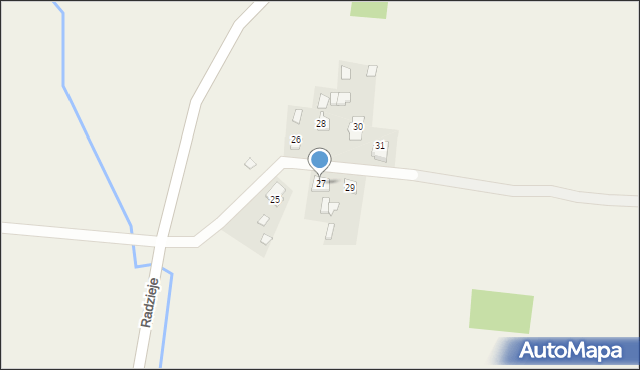 Radzieje, Radzieje, 27, mapa Radzieje