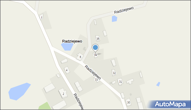 Radziejewo, Radziejewo, 34, mapa Radziejewo