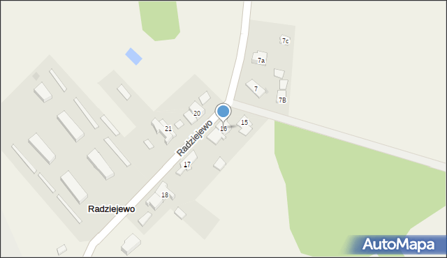 Radziejewo, Radziejewo, 16, mapa Radziejewo