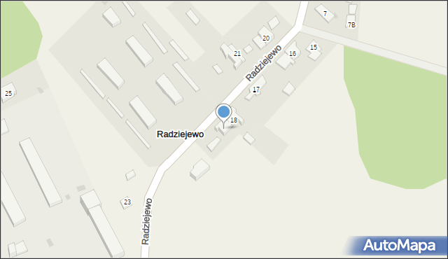 Radziejewo, Radziejewo, 18a, mapa Radziejewo