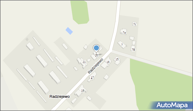 Radziejewo, Radziejewo, 20, mapa Radziejewo