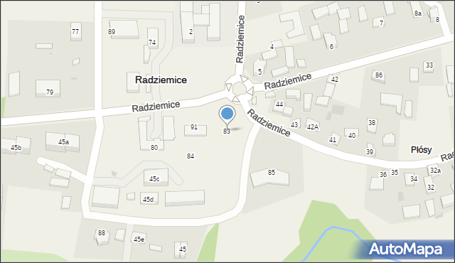 Radziemice, Radziemice, 83, mapa Radziemice