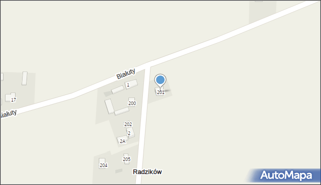 Radzików, Radzików, 201, mapa Radzików