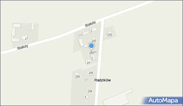 Radzików, Radzików, 202, mapa Radzików