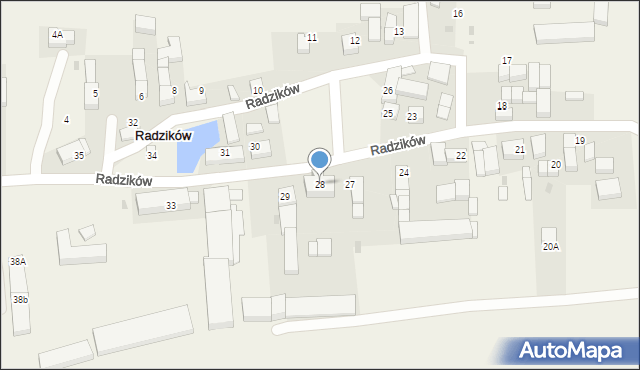 Radzików, Radzików, 28, mapa Radzików