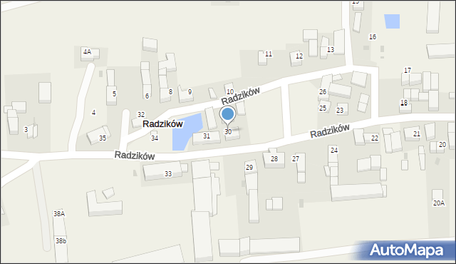 Radzików, Radzików, 30, mapa Radzików