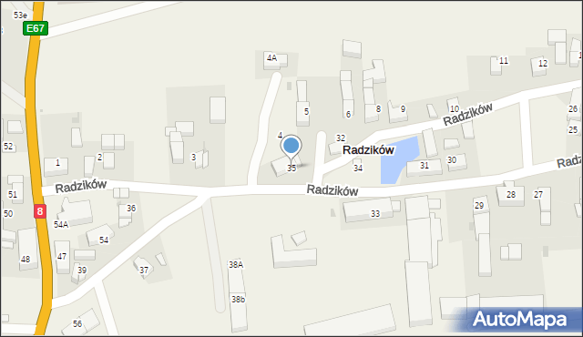 Radzików, Radzików, 35, mapa Radzików