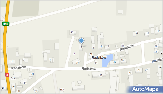 Radzików, Radzików, 5, mapa Radzików