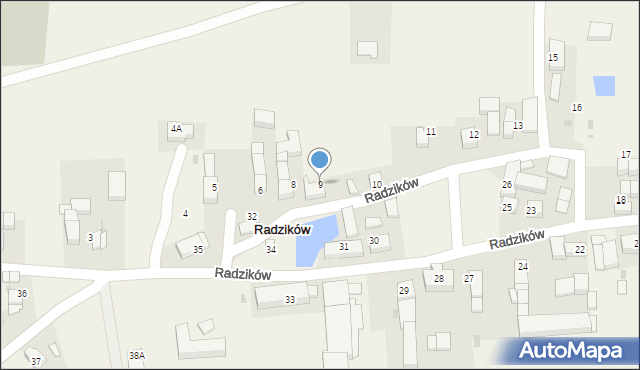 Radzików, Radzików, 9, mapa Radzików