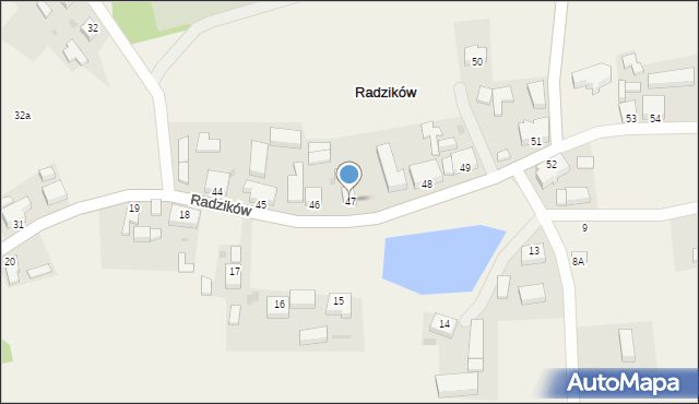 Radzików, Radzików, 47, mapa Radzików