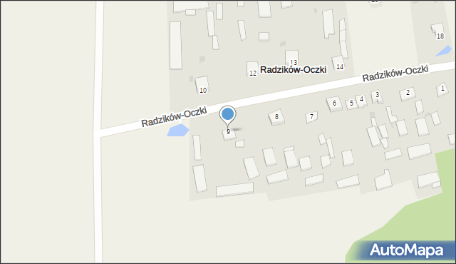 Radzików-Oczki, Radzików-Oczki, 9, mapa Radzików-Oczki