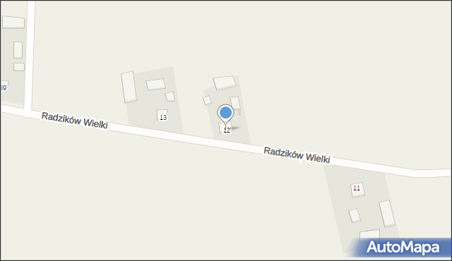 Radzików Wielki, Radzików Wielki, 12, mapa Radzików Wielki