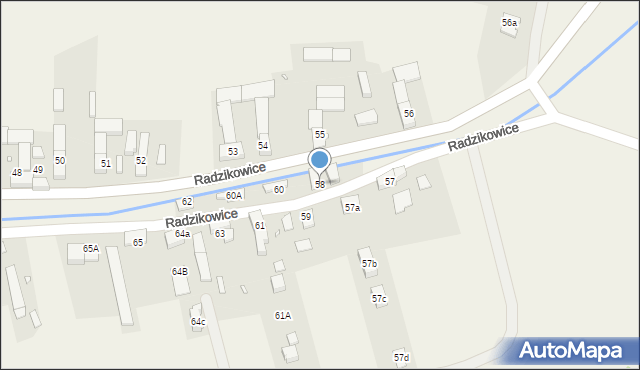 Radzikowice, Radzikowice, 58, mapa Radzikowice