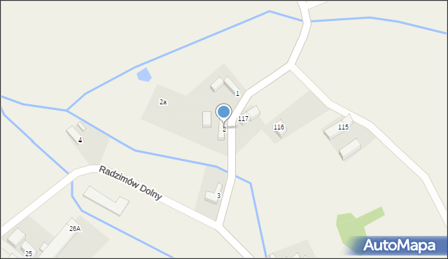 Radzimów, Radzimów Dolny, 2, mapa Radzimów