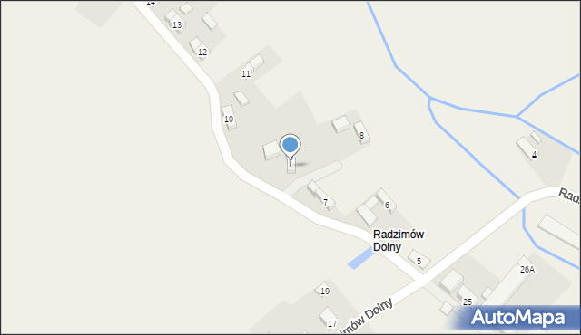 Radzimów, Radzimów Dolny, 9A, mapa Radzimów