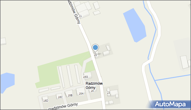 Radzimów, Radzimów Górny, 22, mapa Radzimów