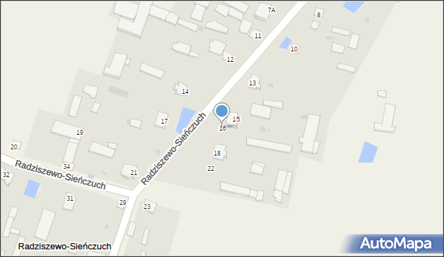Radziszewo-Sieńczuch, Radziszewo-Sieńczuch, 16, mapa Radziszewo-Sieńczuch