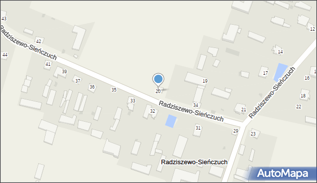 Radziszewo-Sieńczuch, Radziszewo-Sieńczuch, 20, mapa Radziszewo-Sieńczuch