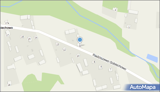 Radziszewo-Sobiechowo, Radziszewo-Sobiechowo, 11, mapa Radziszewo-Sobiechowo