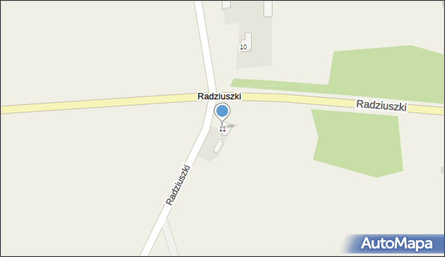 Radziuszki, Radziuszki, 11, mapa Radziuszki