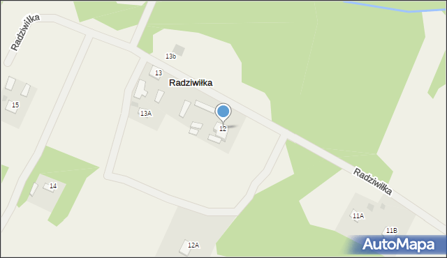 Radziwiłka, Radziwiłka, 12, mapa Radziwiłka