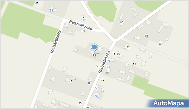 Radziwiłłówka, Radziwiłłówka, 55, mapa Radziwiłłówka