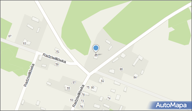 Radziwiłłówka, Radziwiłłówka, 65, mapa Radziwiłłówka