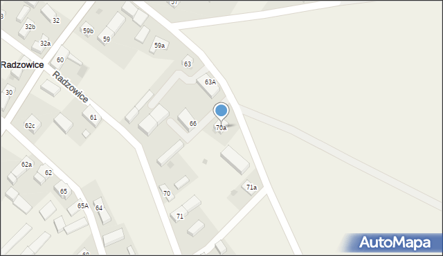Radzowice, Radzowice, 70a, mapa Radzowice