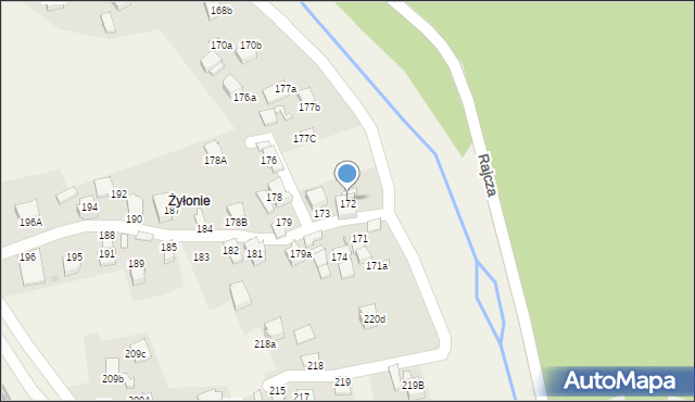 Rajcza, Rajcza, 172, mapa Rajcza