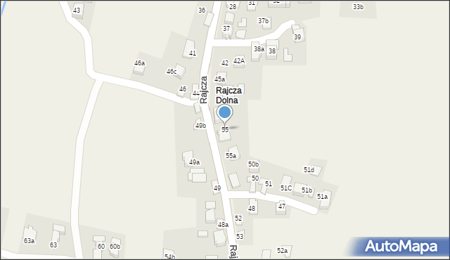 Rajcza, Rajcza, 55, mapa Rajcza