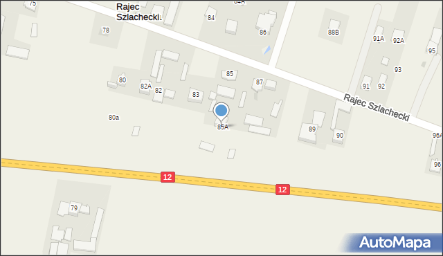 Rajec Szlachecki, Rajec Szlachecki, 85A, mapa Rajec Szlachecki