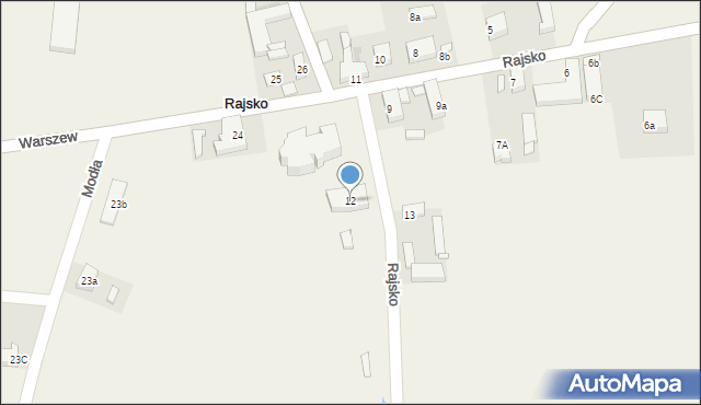 Rajsko, Rajsko, 12, mapa Rajsko