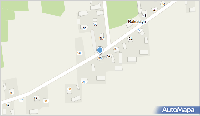 Rakoszyn, Rakoszyn, 55, mapa Rakoszyn