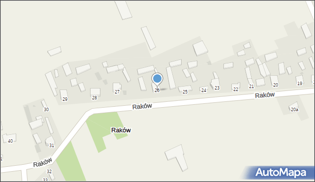 Raków, Raków, 26, mapa Raków