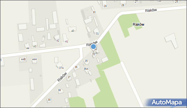 Raków, Raków, 33, mapa Raków