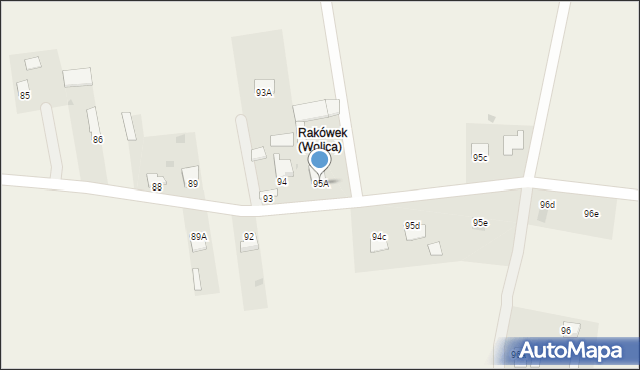 Raków, Raków, 95A, mapa Raków