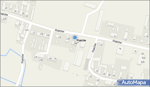 Raków, Raków, 13e, mapa Raków