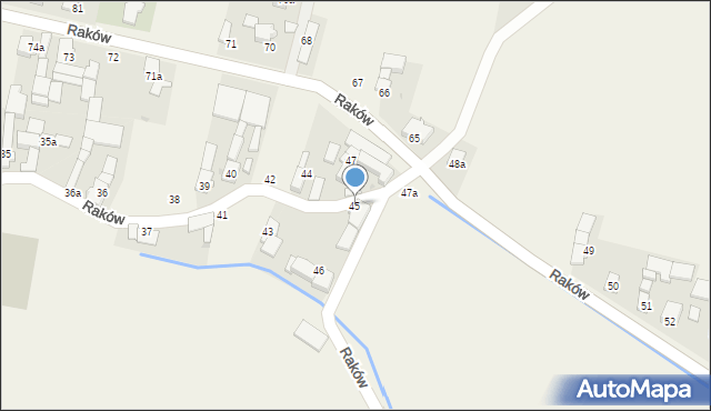 Raków, Raków, 45, mapa Raków