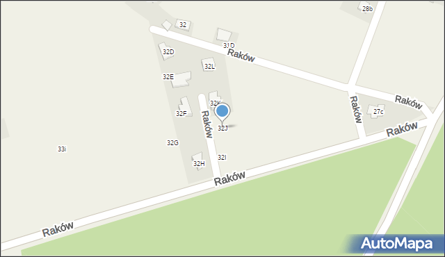 Raków, Raków, 32J, mapa Raków