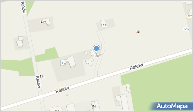 Raków, Raków, 33J, mapa Raków