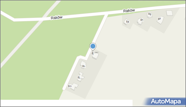 Raków, Raków, 8j, mapa Raków