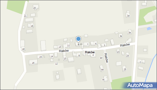 Raków, Raków, 9, mapa Raków