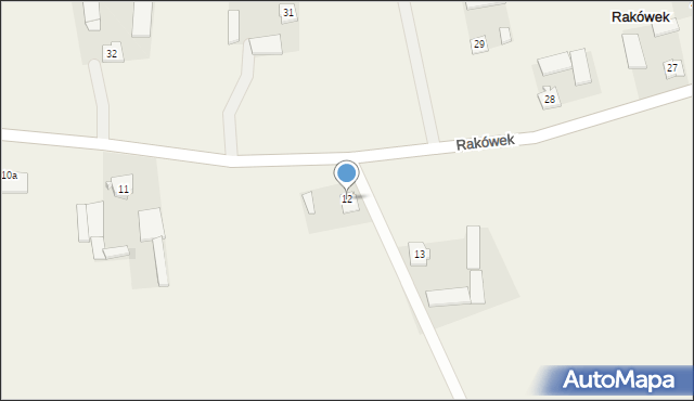 Rakówek, Rakówek, 12, mapa Rakówek