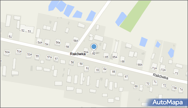 Rakówka, Rakówka, 62, mapa Rakówka