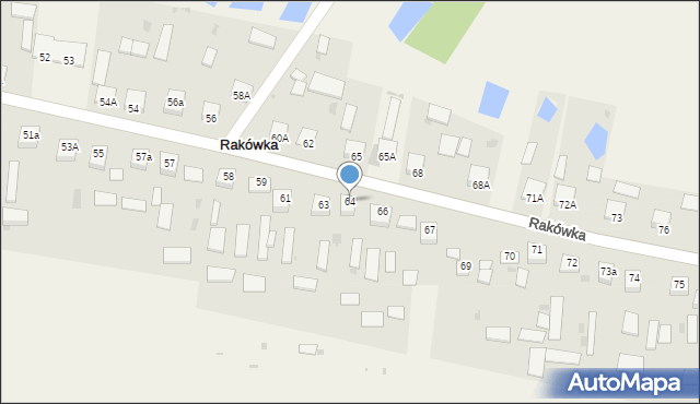 Rakówka, Rakówka, 64, mapa Rakówka