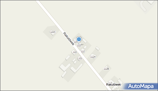 Rakutowo, Rakutówek, 111, mapa Rakutowo