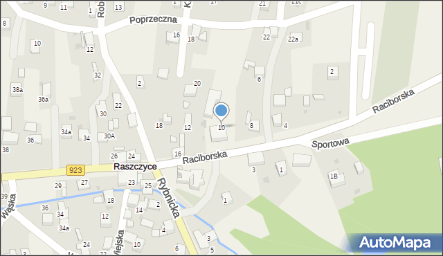 Raszczyce, Raciborska, 10, mapa Raszczyce